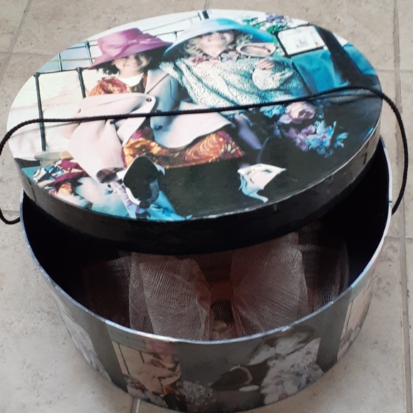 SOLD VINTAGE Peach/Pink Bow Hatπ w/hat carrier box - Picture 5 of 5